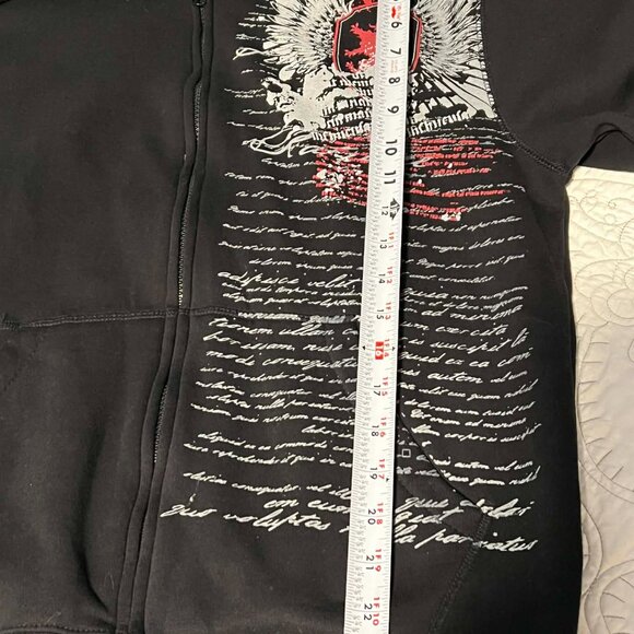 Y2k Route 66 Black Hoodie Eagle & Shield Like New Condition Size S - Picture 13 of 14